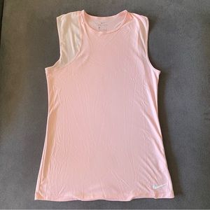 Pink Nike Mesh Detail Athletic Sleeveless Tank Top Small